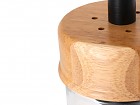 Lámpara de techo sencilla de madera y cristal