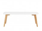 Mesa centro rectangular color blanco y roble