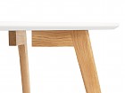 Mesa centro rectangular color blanco y roble