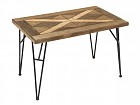 Mesa auxiliar forja y madera 70x42x44 cm