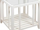 Mesa auxiliar blanca cuadrada de madera 