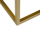Mesa centro rectangular madera mindi y patas oro Carolina