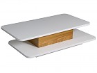 Mesa centro baja tablero doble color blanco madera