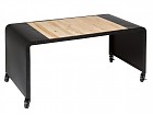 Mesa centro con ruedas de hierro y madera Maine