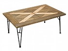 Mesa de centro forja y madera estilo industrial