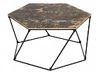 Mesa centro hexagonal madera y hierro