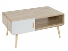 Mesa de centro mdf blanca y madera