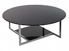Mesa centro redonda diseño vidrio y acero Kum