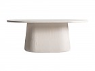 Mesa comedor ovalada de madera blanca