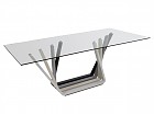 Mesa comedor contemporánea cristal y hierro