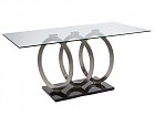 Mesa comedor Circles acero y vidrio