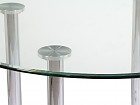 Mesa de diseño redonda de cristal y acero