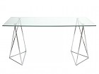 Mesa moderna de cristal y aluminio 160 cm