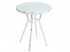 Mesa auxiliar redonda metal blanco