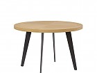 Mesa redonda 120 cm roble y patas negras metal