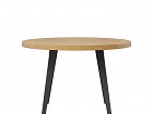 Mesa redonda 120 cm roble y patas negras metal