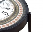 Mesita redonda vintage plegable con tablero de reloj