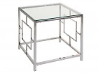 Mesa rinconera cristal moderna plata