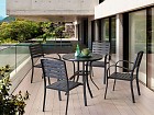 Mesa y sillas de aluminio y sintético para terraza