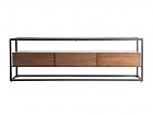 Mesa TV industrial cajones madera con patas hierro