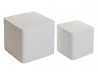 Juego 2 mesas cubo blancas lacadas