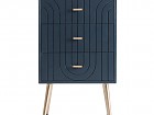 Mesita noche contemporánea de madera de pino y patas metálicas