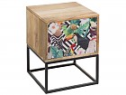 Mesita noche industrial con cajón decorado