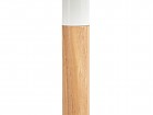 Mesa redonda lacada blanco pie combinado madera y metal