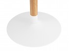 Mesa redonda lacada blanco pie combinado madera y metal