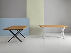 Mesa comedor de 140 cm de madera de roble y patas de metal