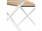 Mesa madera Roble, patas metal color blanco 160 cm