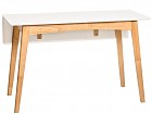 Mesa abatible madera de Hevea en blanco y patas color natural