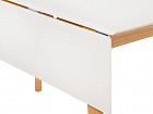 Mesa abatible madera de Hevea en blanco y patas color natural