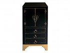 Mueble oriental negro y dorado con cajones