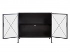 Mueble industrial negro de hierro y puertas de cristal Black