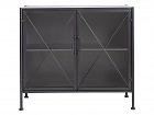 Mueble industrial negro de hierro y puertas de cristal Black