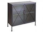 Mueble industrial negro de hierro y puertas de cristal Black