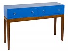 Mueble recibidor azul con patas color madera Germ