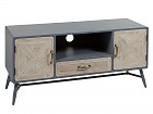 Mueble TV industrial hierro gris y abeto Bari