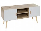 Mueble TV blanco y madera 2 puertas