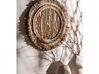 Espejo estilo Boho de fibra natural