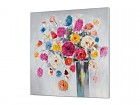 Cuadro pintado al óleo flores A