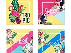 Pack 4 posavasos de cerámica verano tropical