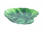 Plato fuente de cristal diseño hoja verde