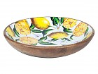 Plato hondo madera mango decorado limones