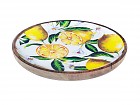 Plato de madera decorado limones 22,5 cm.