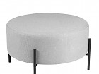 Puff redondo tapizado con patas metal