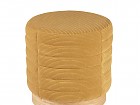 Puff tela rayada y base de madera