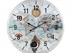 Reloj pared mapamundi vintage de colores 58 cm