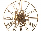 Reloj de pared vintage dorado mecanismo y engranajes